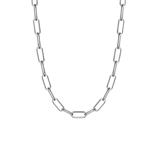 Silver Large Sage Paperclip Necklace