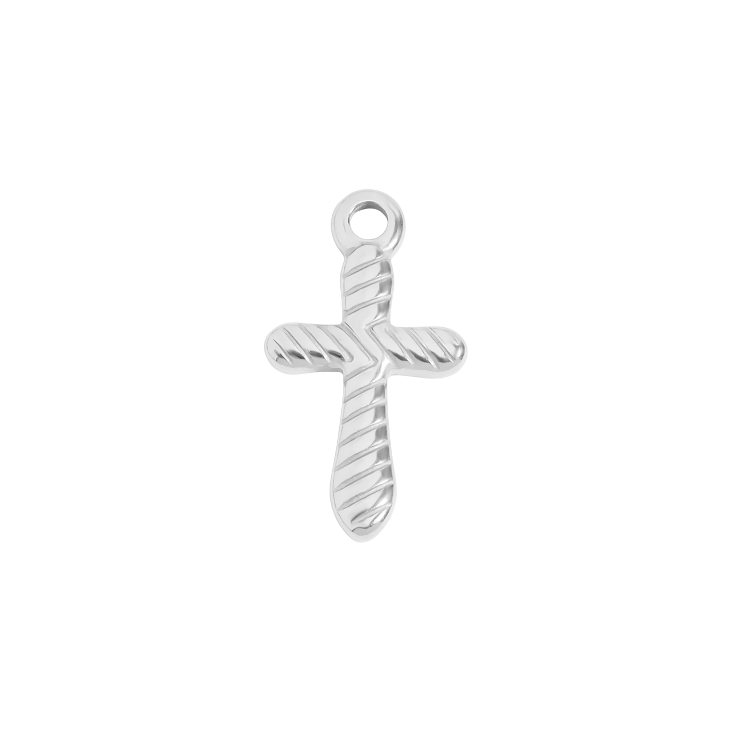 Medium Silver Textured Cross Charm