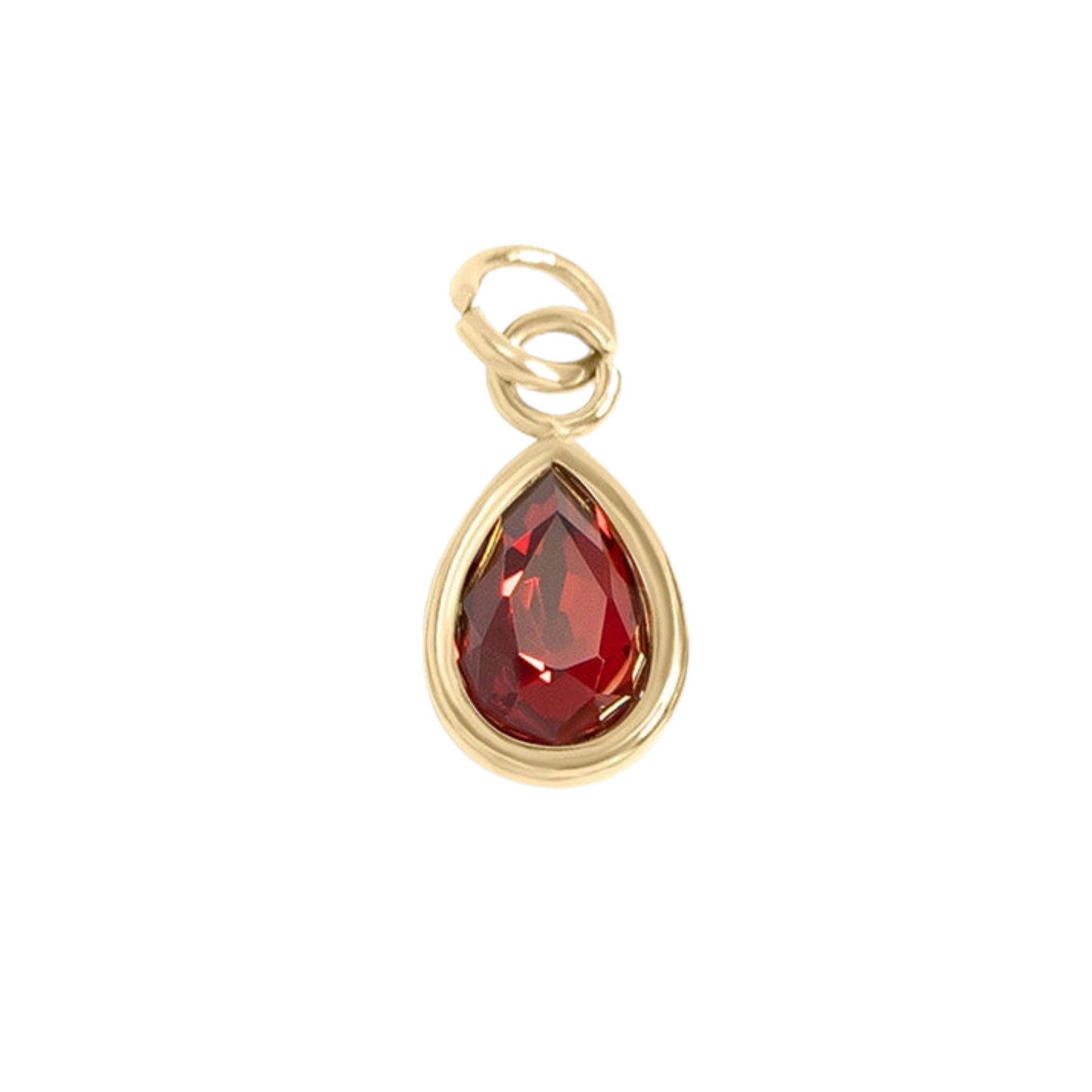 Mini Gold Teardrop Colored Gem Charms