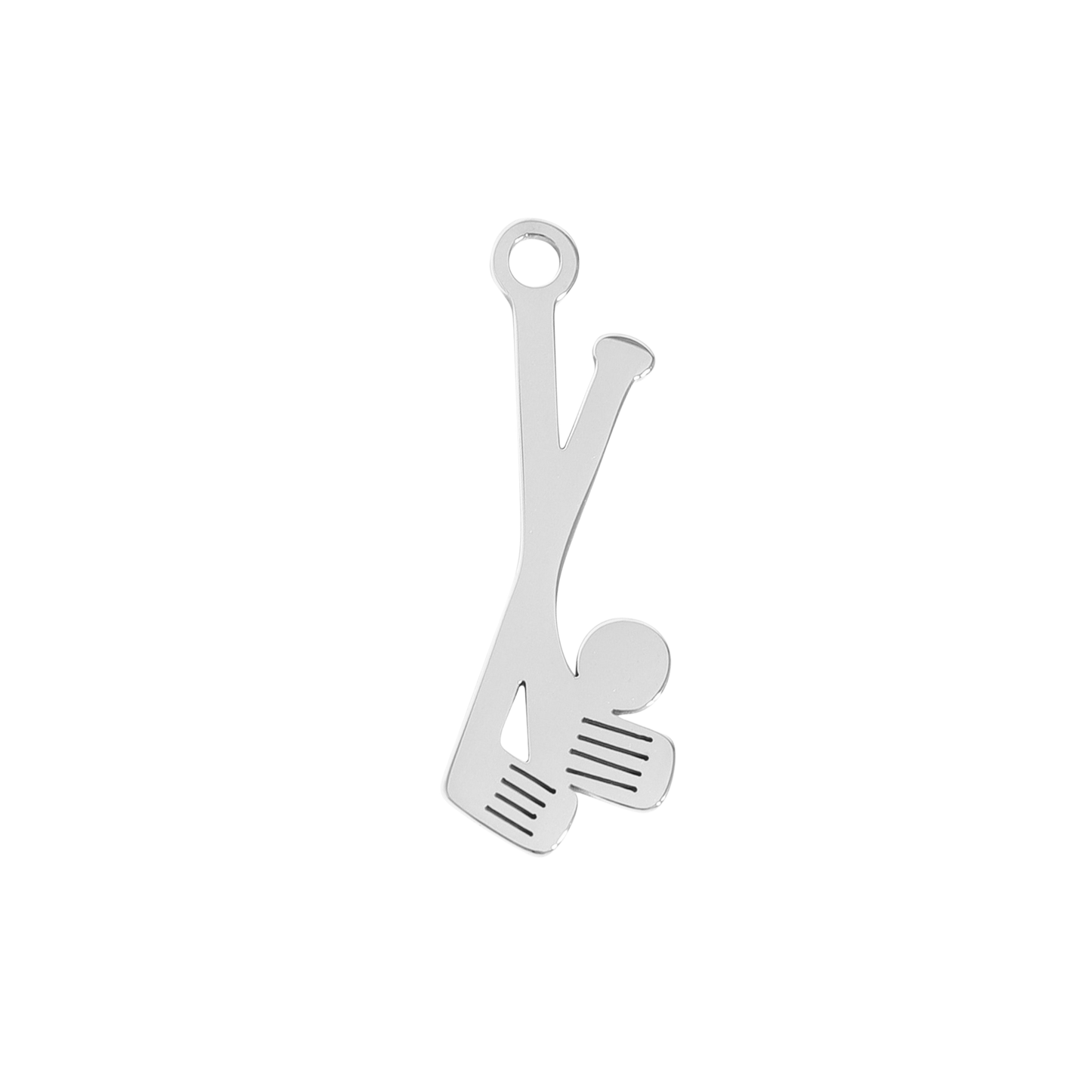 Large Silver Golf Clubs Charm