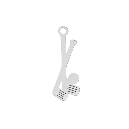 Large Silver Golf Clubs Charm