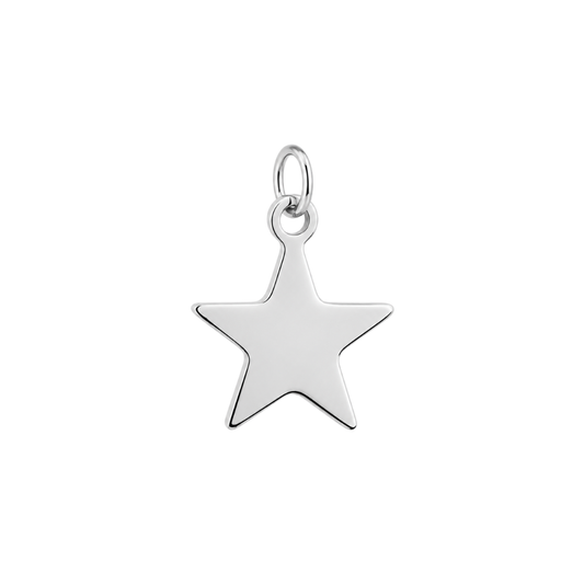Small Silver Solid Star Charm