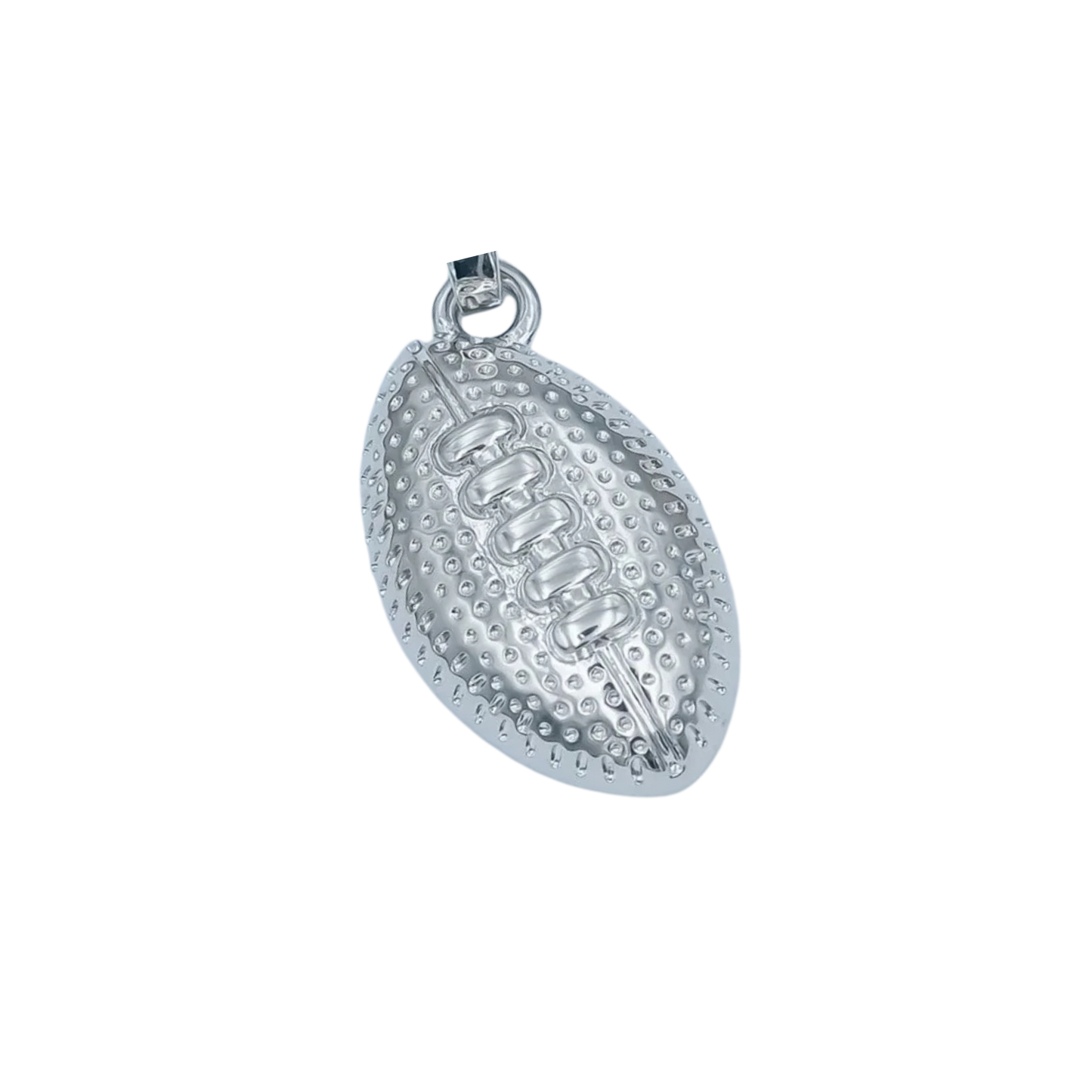 Medium Silver Textured Gold Football Charm