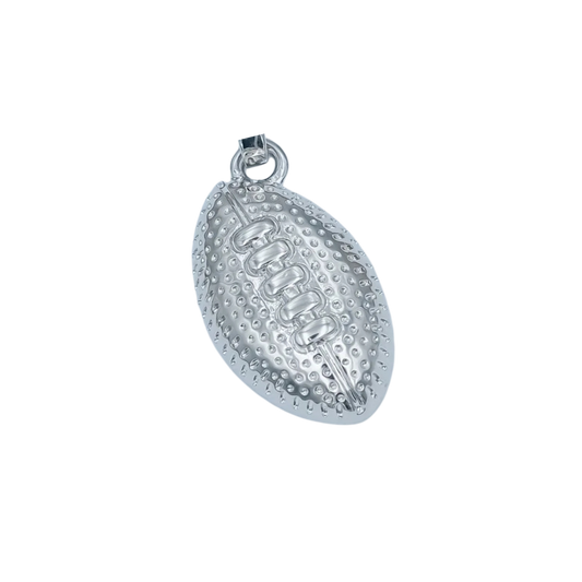 Medium Silver Textured Gold Football Charm