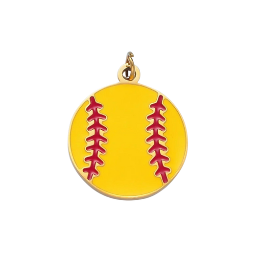 Large Gold Softball Charm