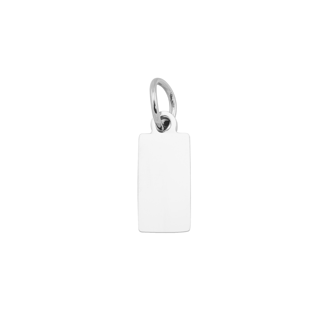 Small Silver Tag Charm (Engravable)