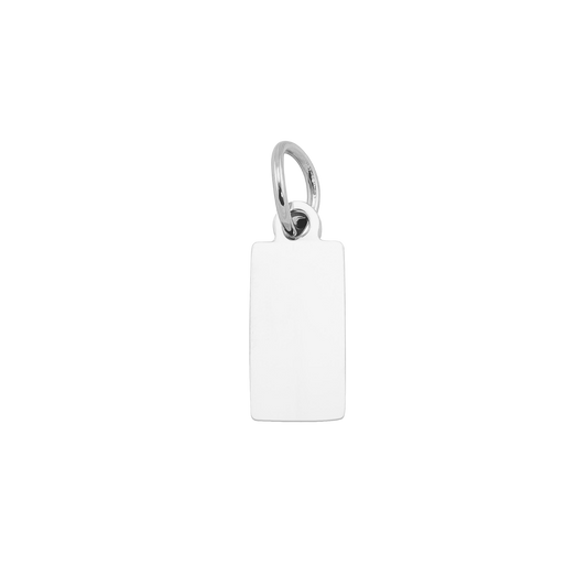Small Silver Tag Charm (Engravable)
