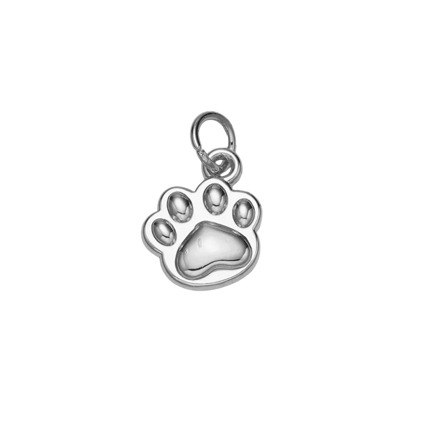 Small Silver Paw Print Charm