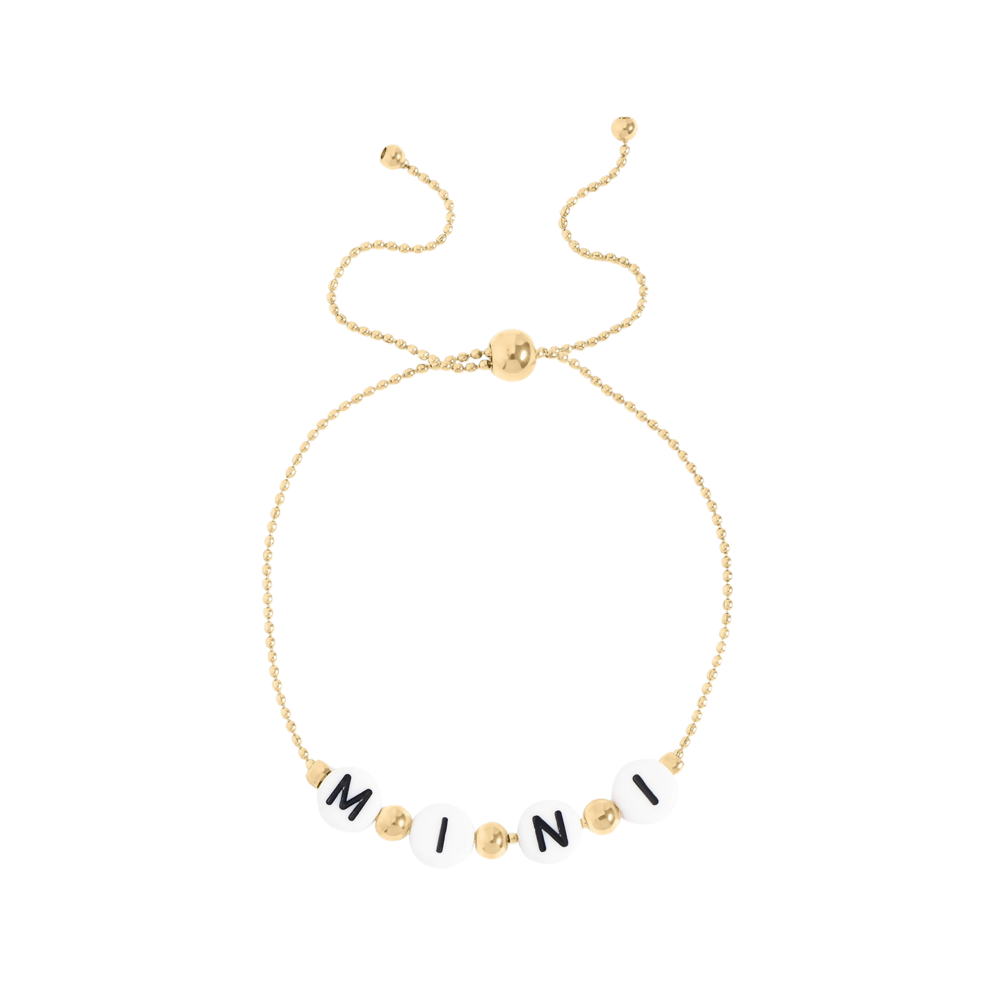 Gold + White Beaded "MINI" Bracelet