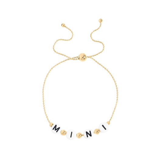 Gold + White Beaded "MINI" Bracelet