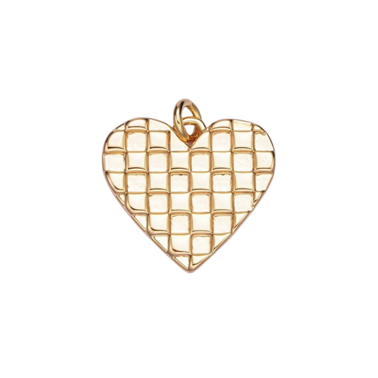 Medium Checkered Heart Charm