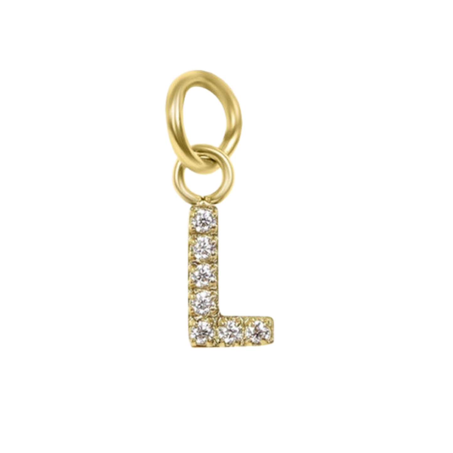 Mini 18K Gold Paved Initial Charms