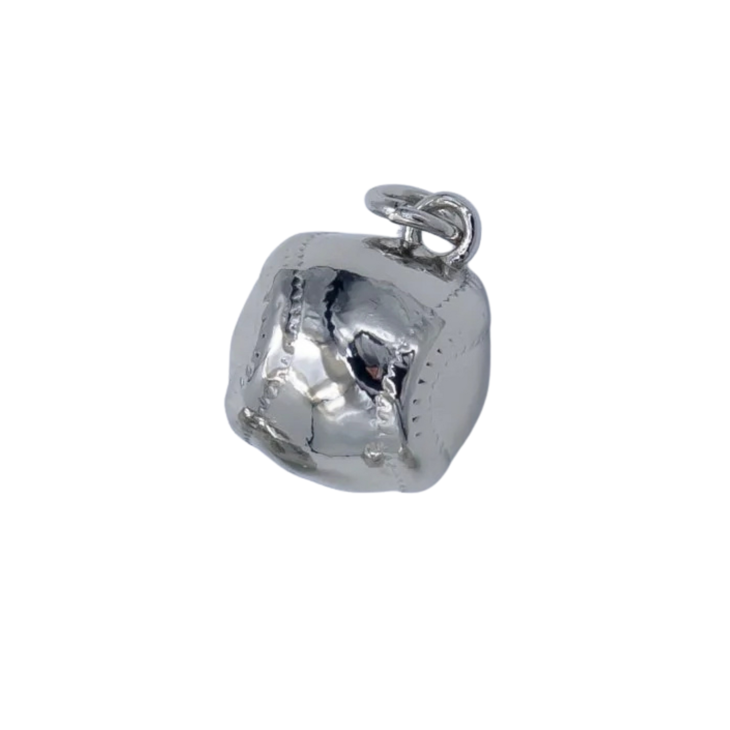 Small Silver Round Baseball/Softball Charm