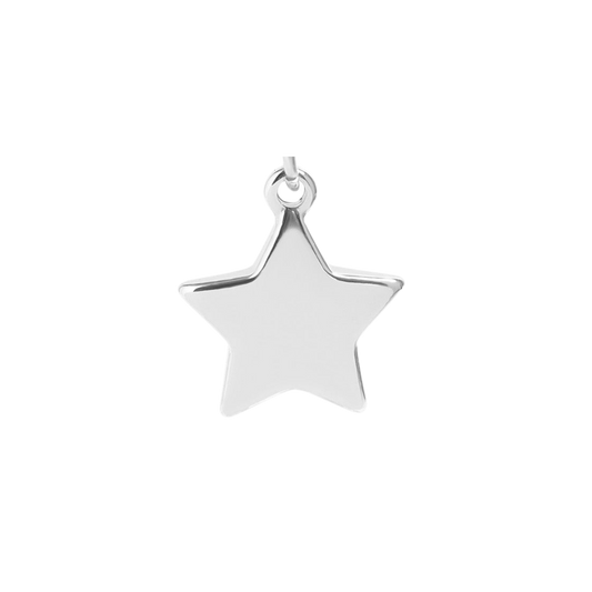 Small Silver Solid Star Charm