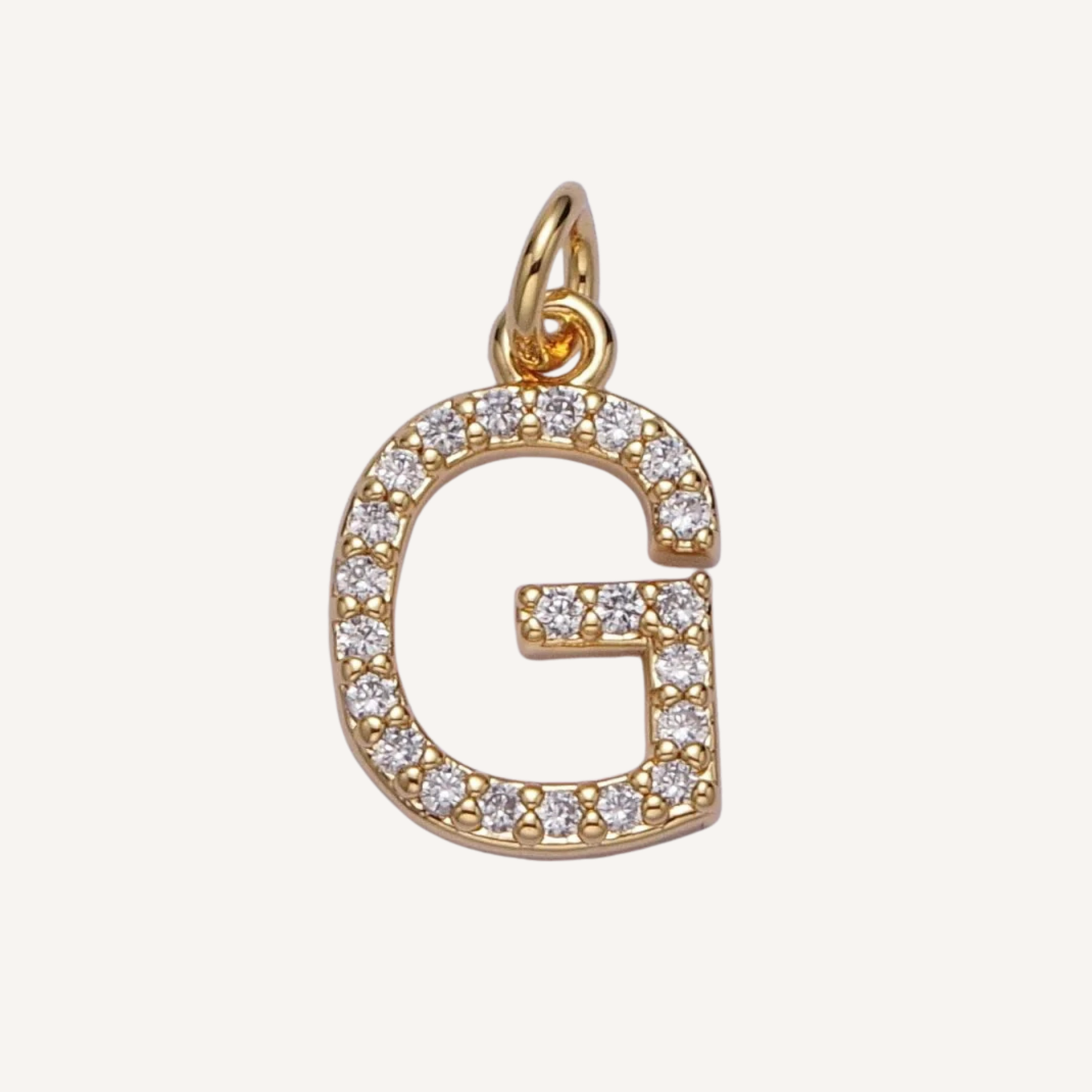 Medium Rhinestone Initial Charm