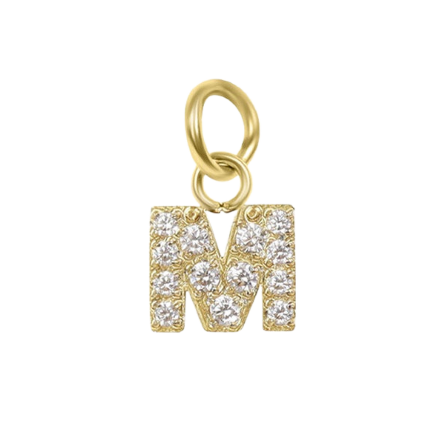 Mini 18K Gold Paved Initial Charms