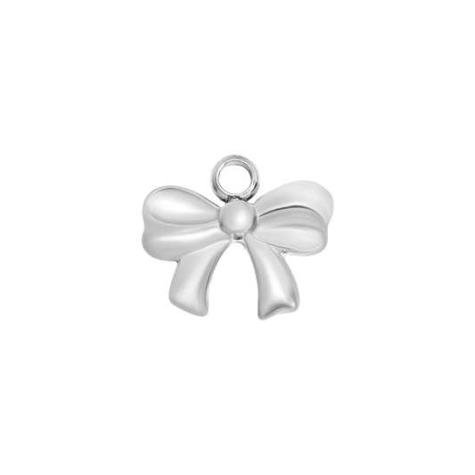 Small Silver Simple Bow Charm