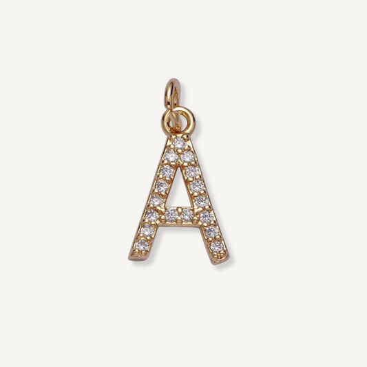 Mini Rhinestone Initial Charm