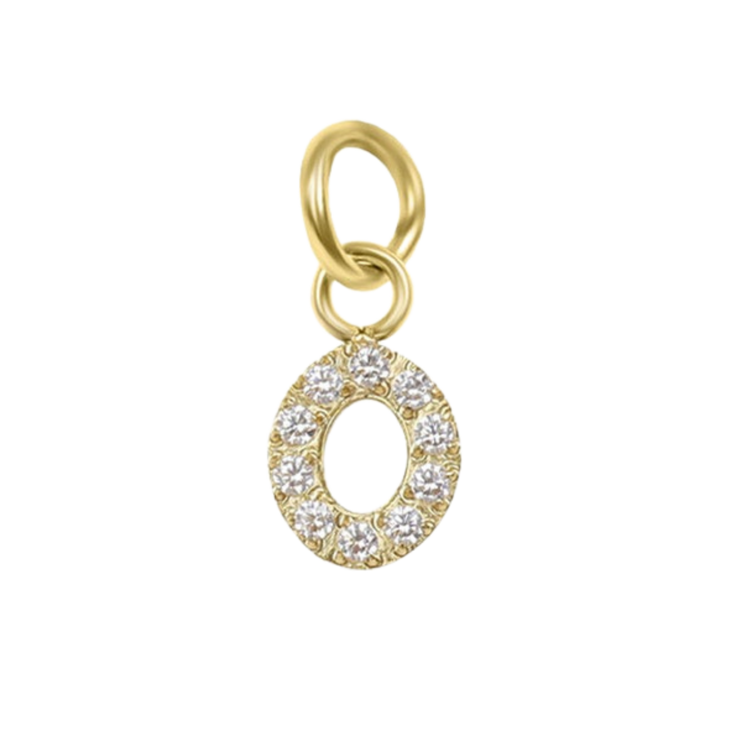 Mini 18K Gold Paved Initial Charms