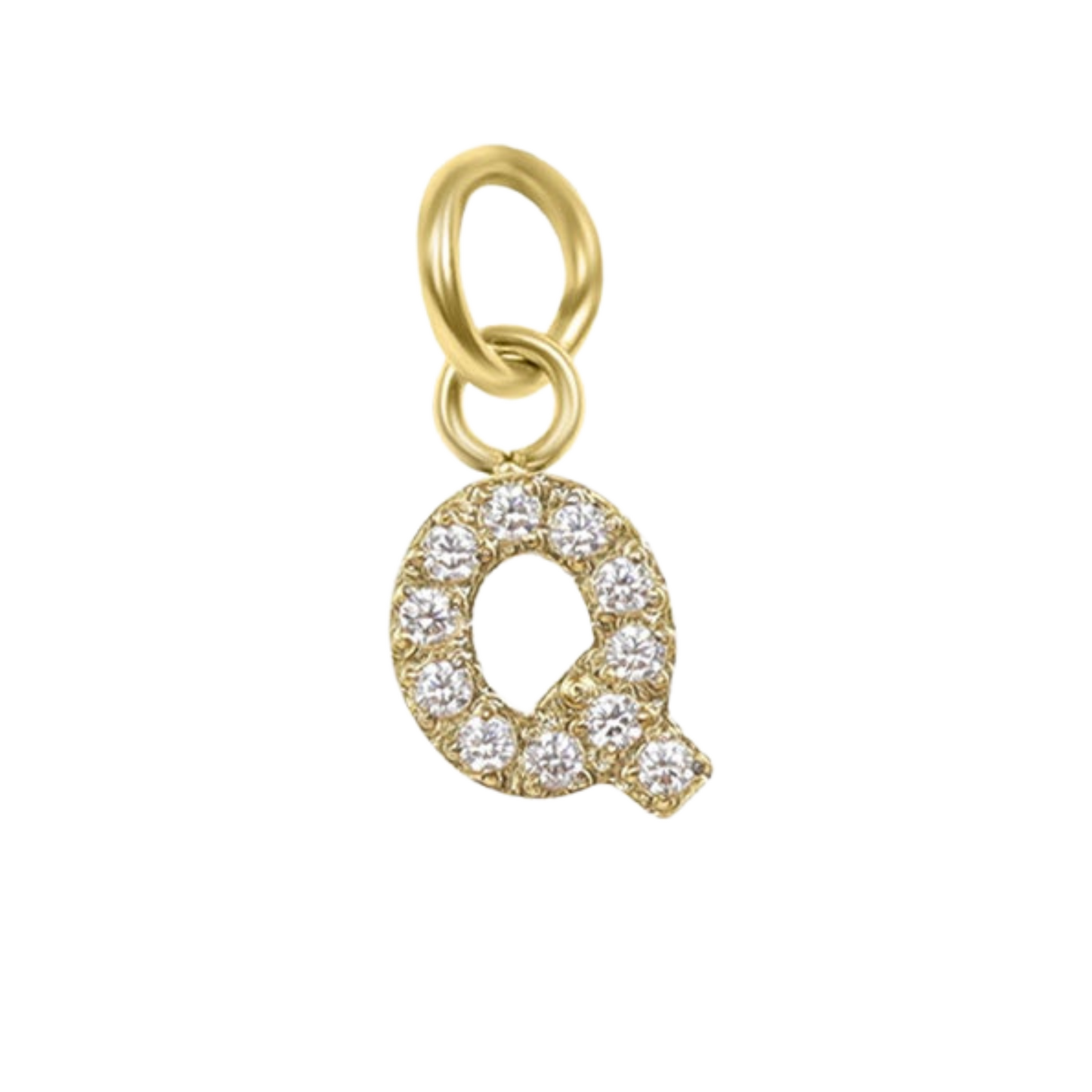Mini 18K Gold Paved Initial Charms