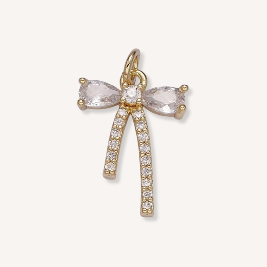 Small Rhinestone Bow Charm