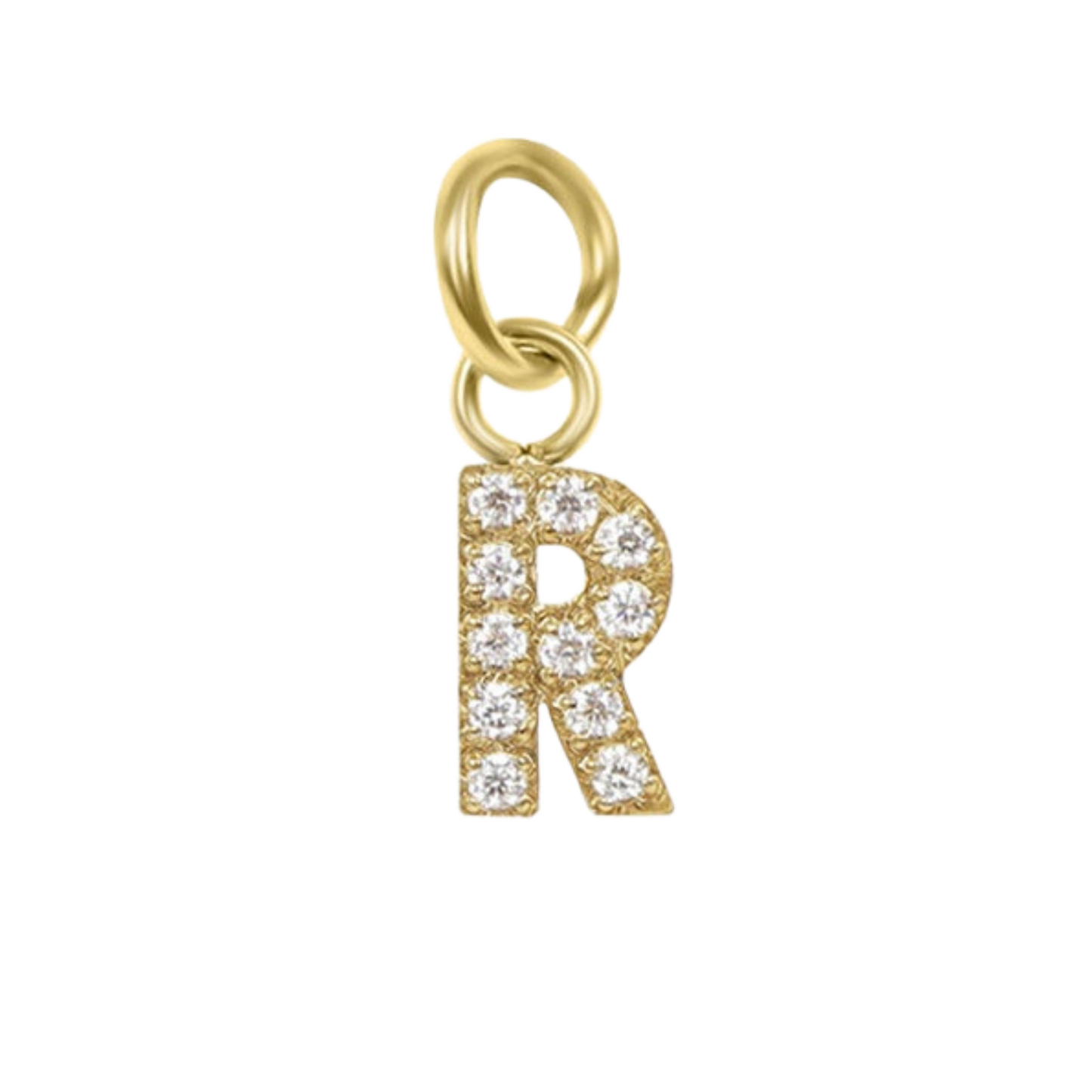 Mini 18K Gold Paved Initial Charms