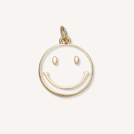 Medium White Smiley Face Charm