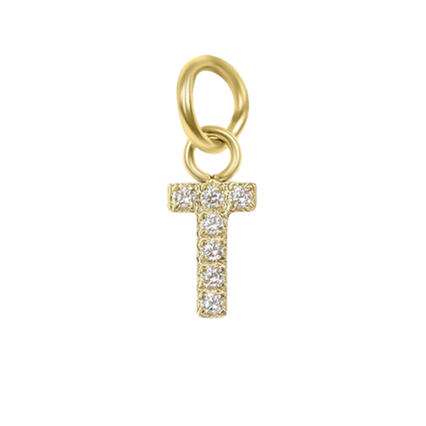 Mini 18K Gold Paved Initial Charms