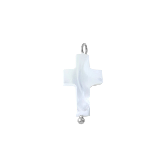 Medium Silver Shell Cross Charm