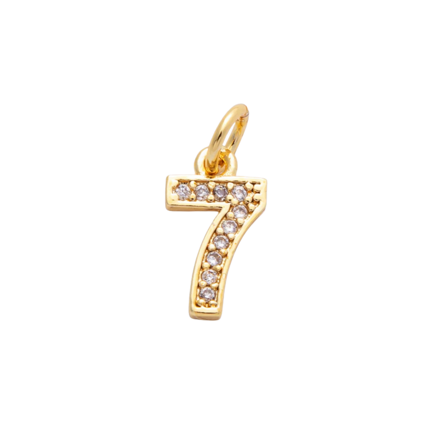 Small Rhinestone Number Charm