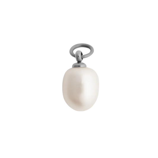 Small Silver Pearl Charm
