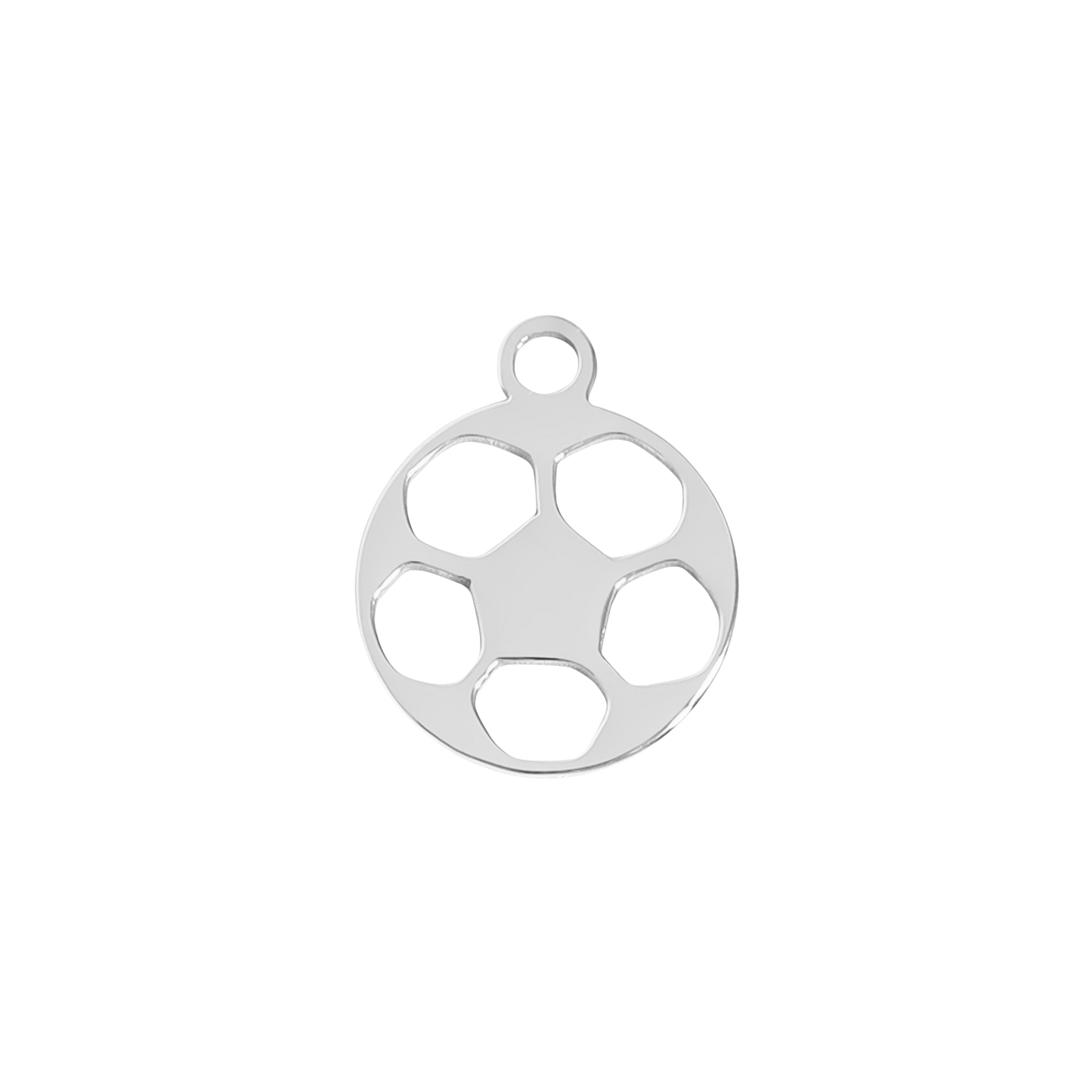 Small Silver Soccer Ball Charm