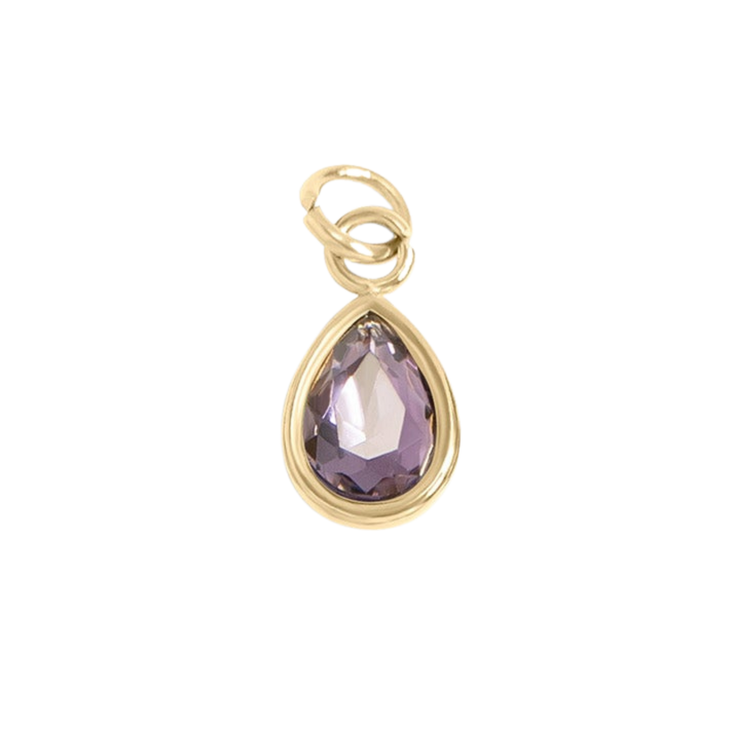 Mini Gold Teardrop Colored Gem Charms