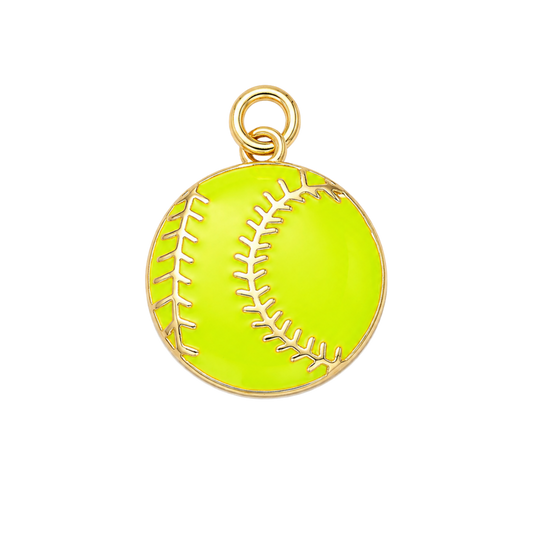 Medium Gold Softball Charm
