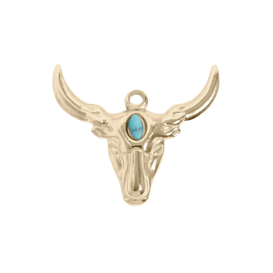 Large Gold Longhorn Charm