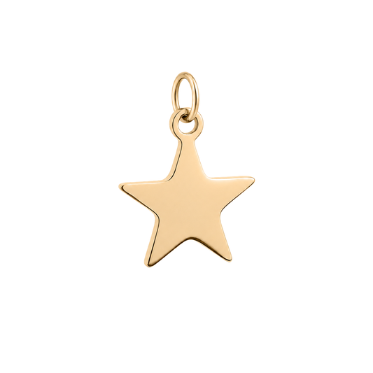 Small Gold Solid Star Charm
