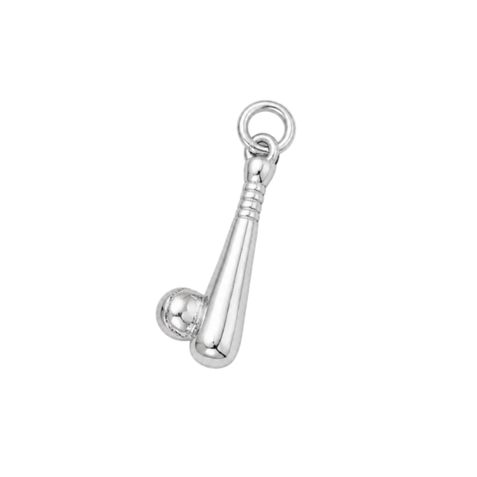 Medium Silver Baseball Bat Charm