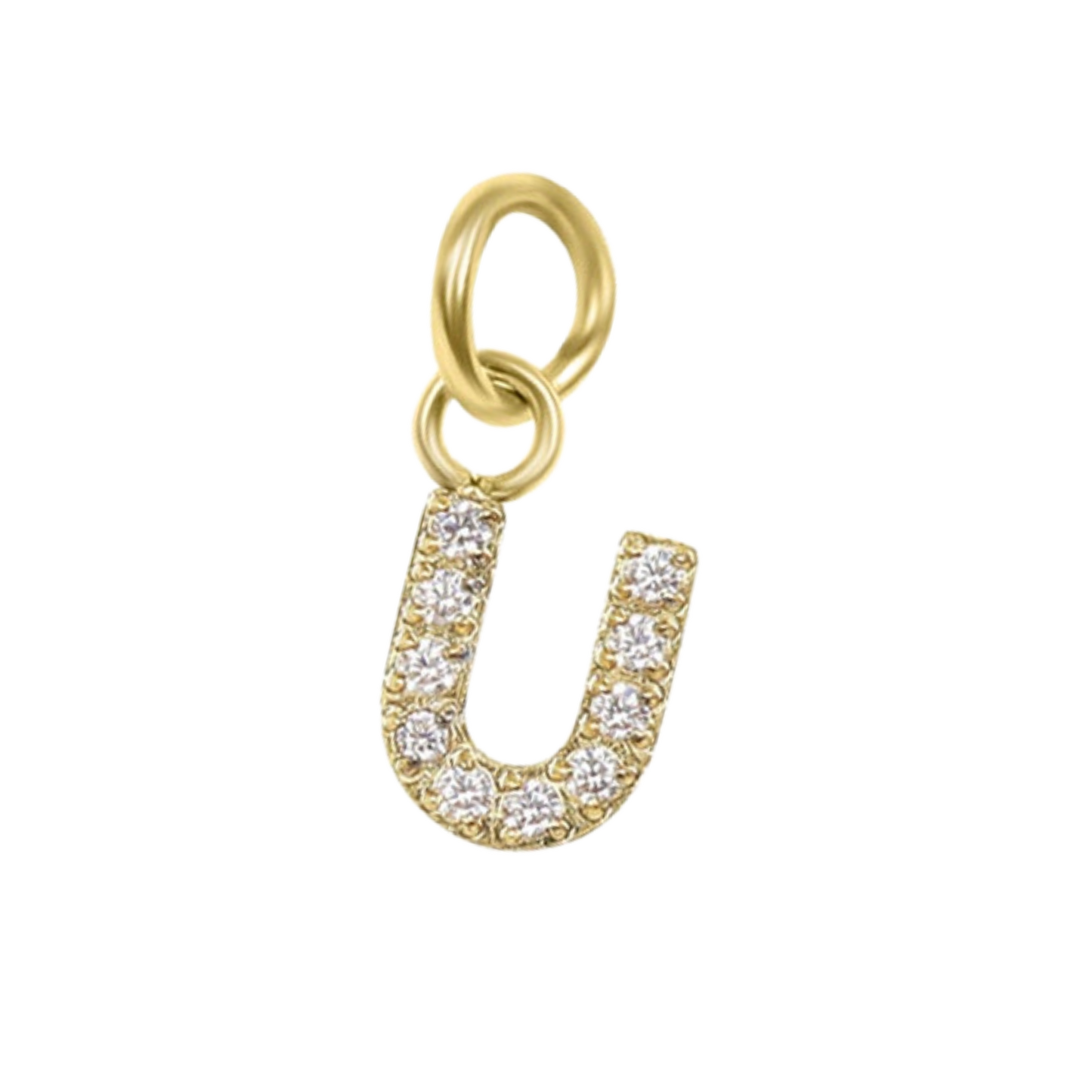 Mini 18K Gold Paved Initial Charms