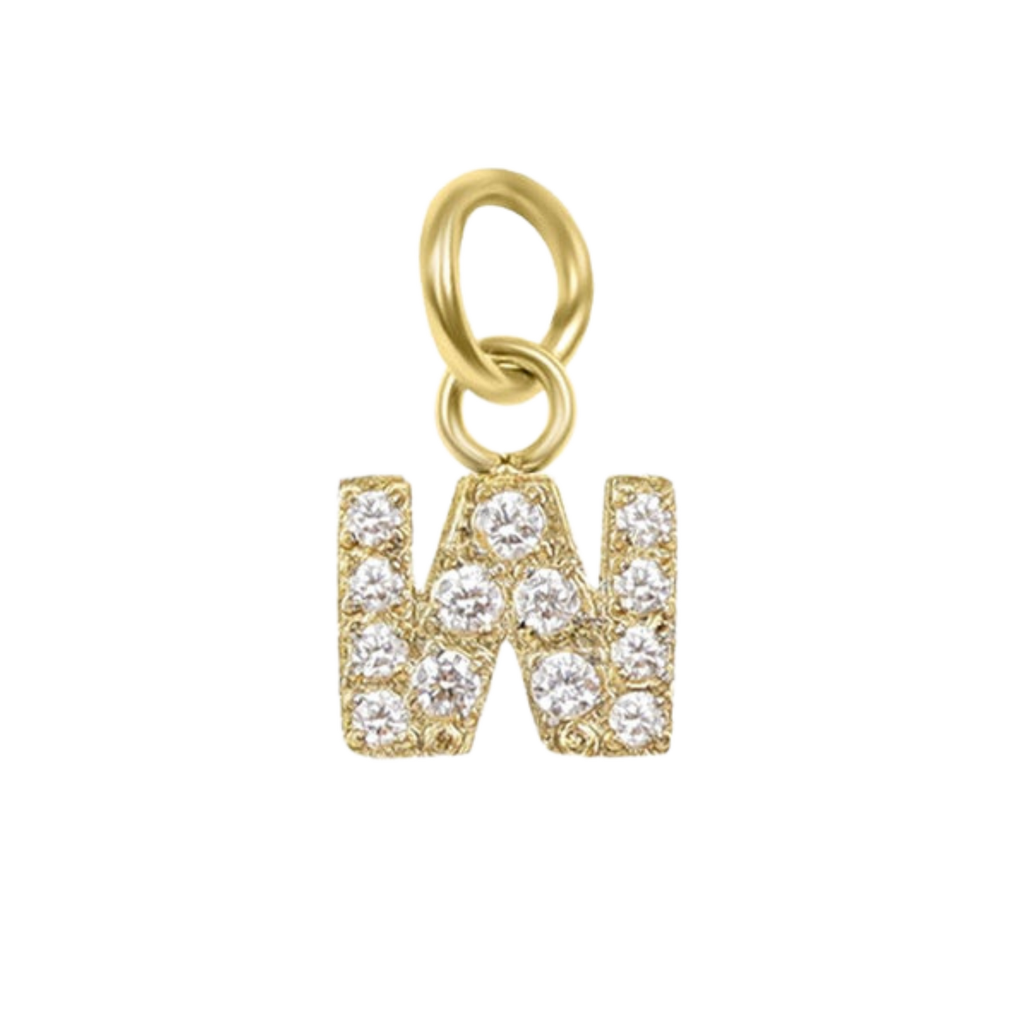 Mini 18K Gold Paved Initial Charms