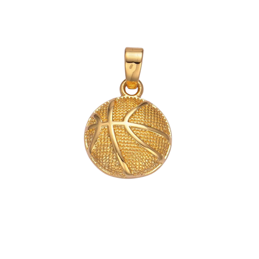 Small Gold Flat Basketball Charm