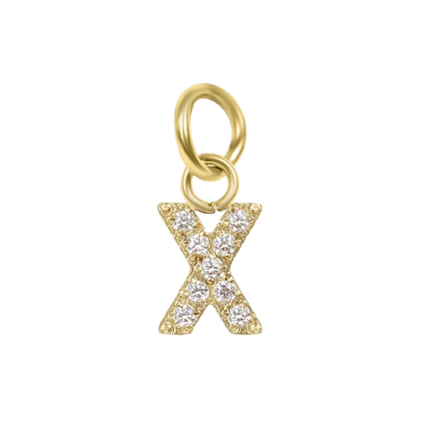 Mini 18K Gold Paved Initial Charms