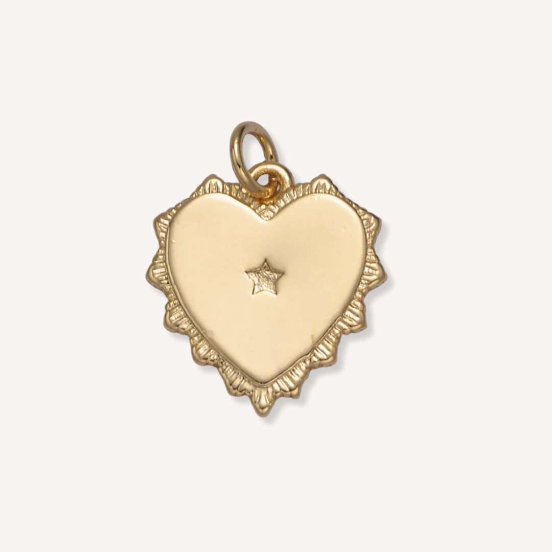 Medium Sunburst Heart Charm