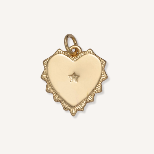 Medium Sunburst Heart Charm