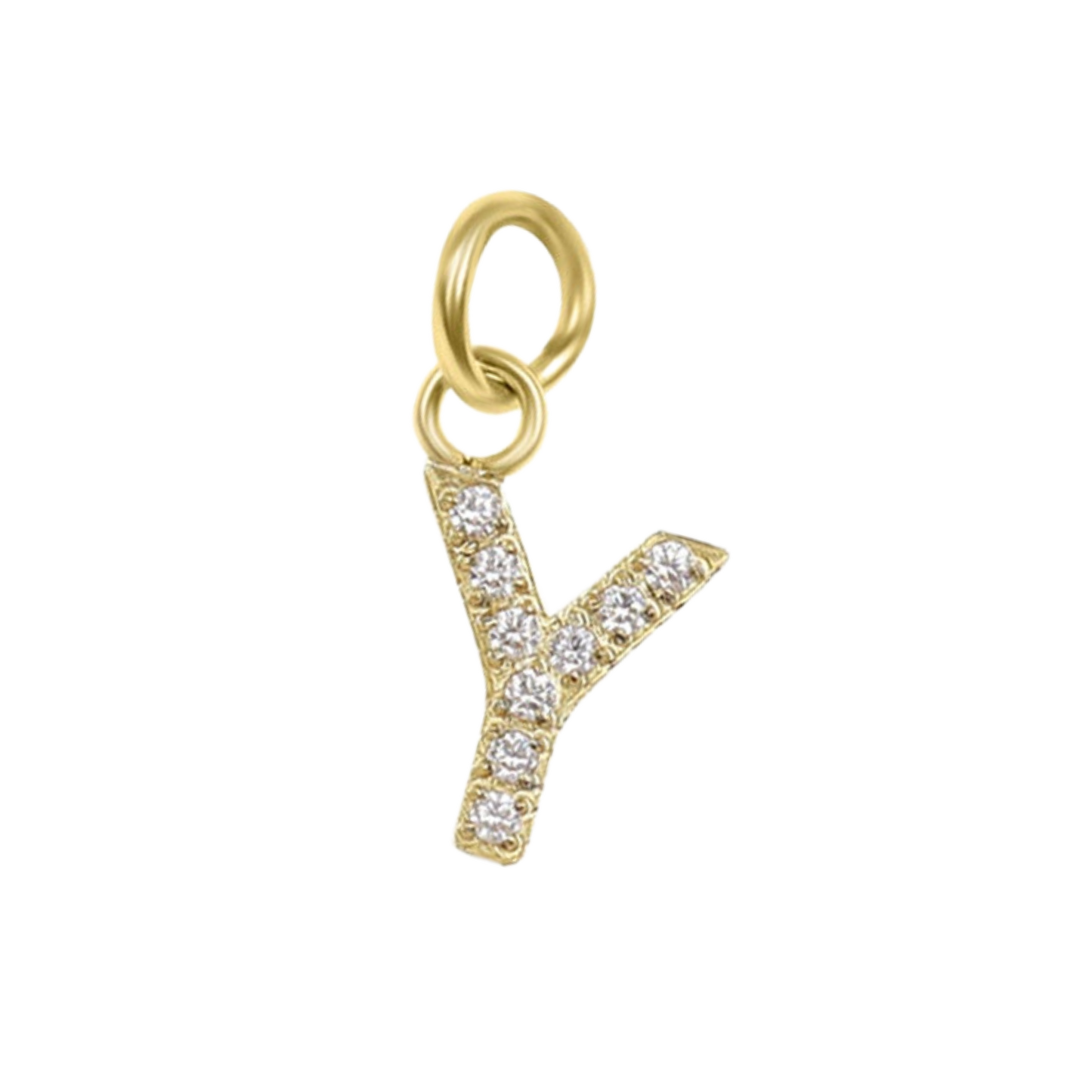 Mini 18K Gold Paved Initial Charms