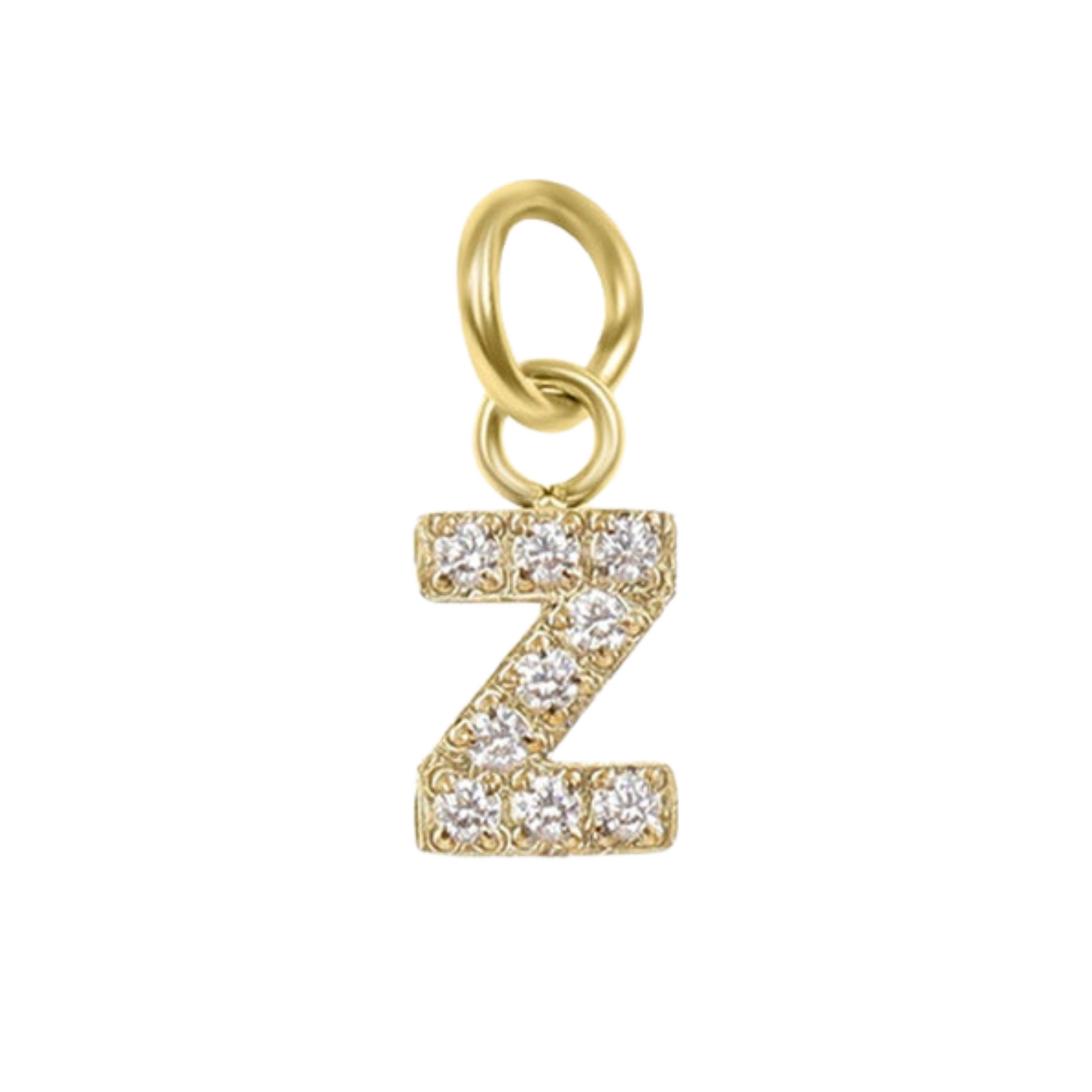 Mini 18K Gold Paved Initial Charms
