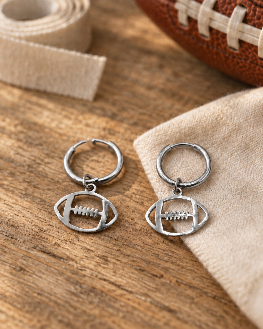 Football Dangle Earrings