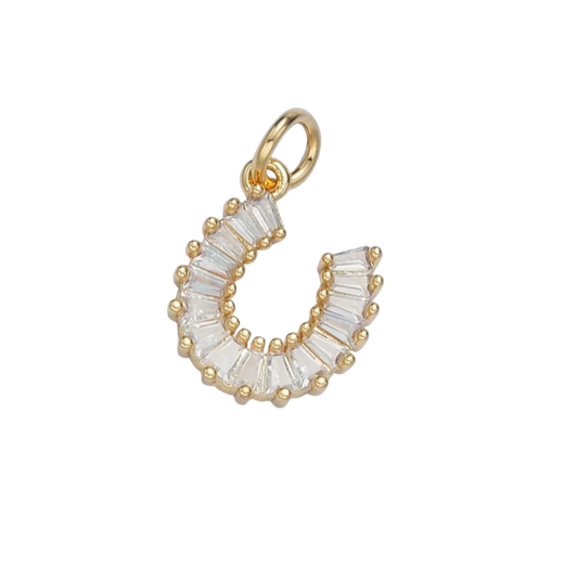 Small Baguette Horseshoe Charm