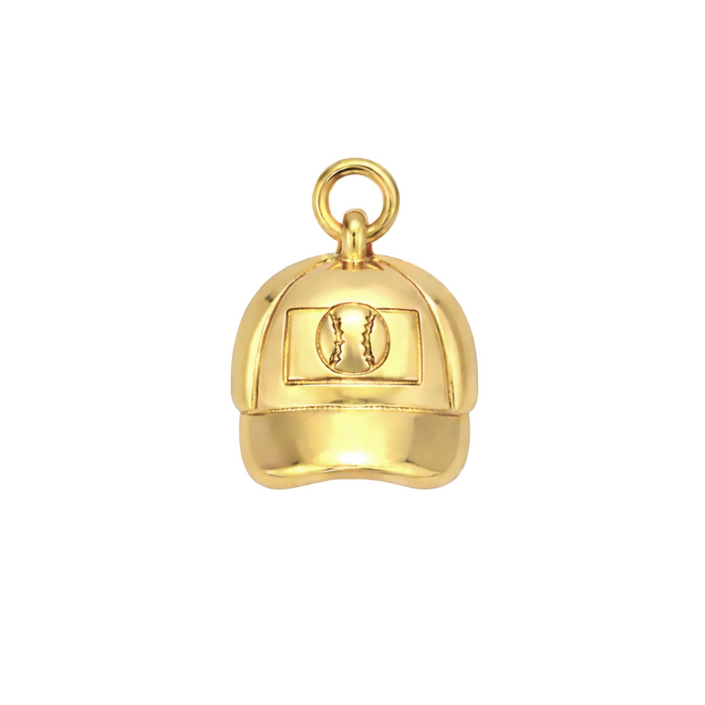 Small Gold Baseball Hat Charm