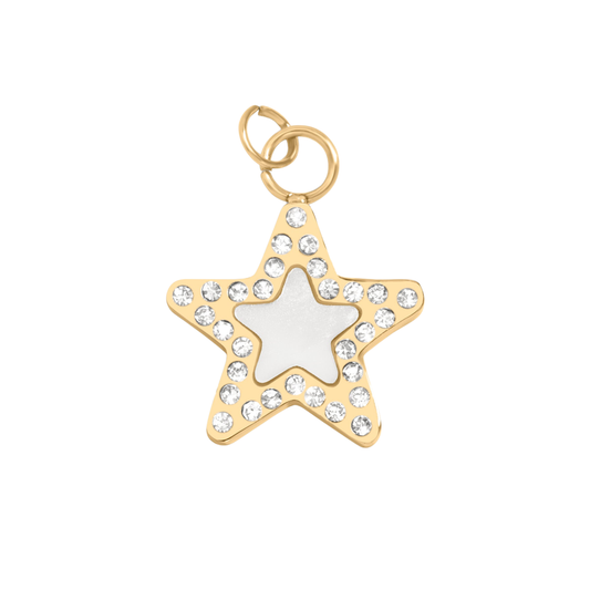 Medium Paved Border Star Charm
