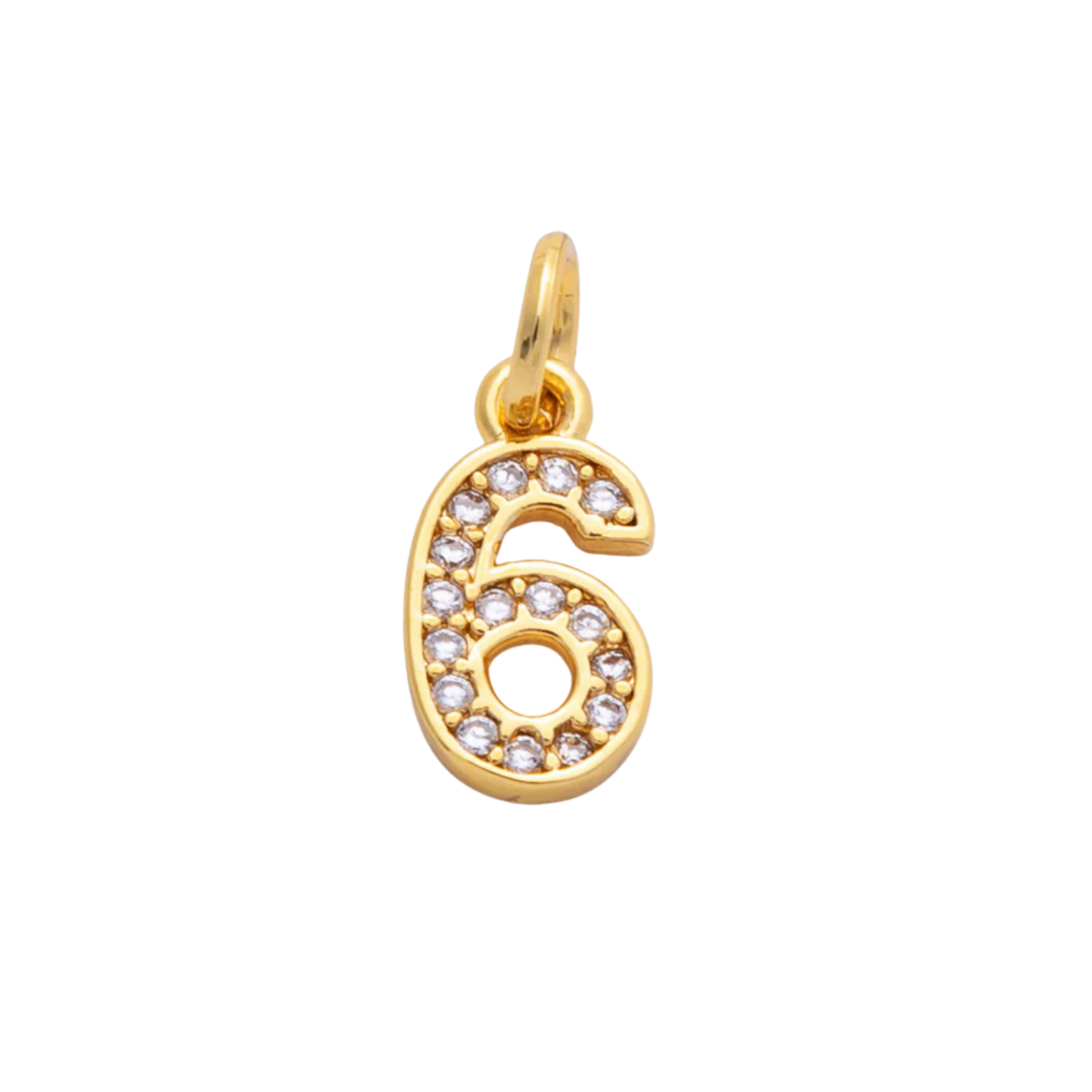 Small Rhinestone Number Charm